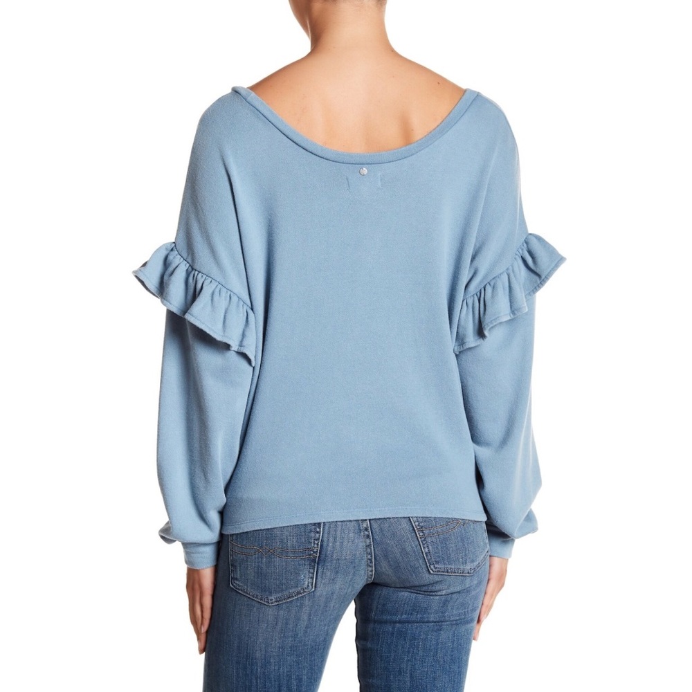 Lucky Brand | Ruffle Sleeve Sweatshirt - Picture 2 of 7